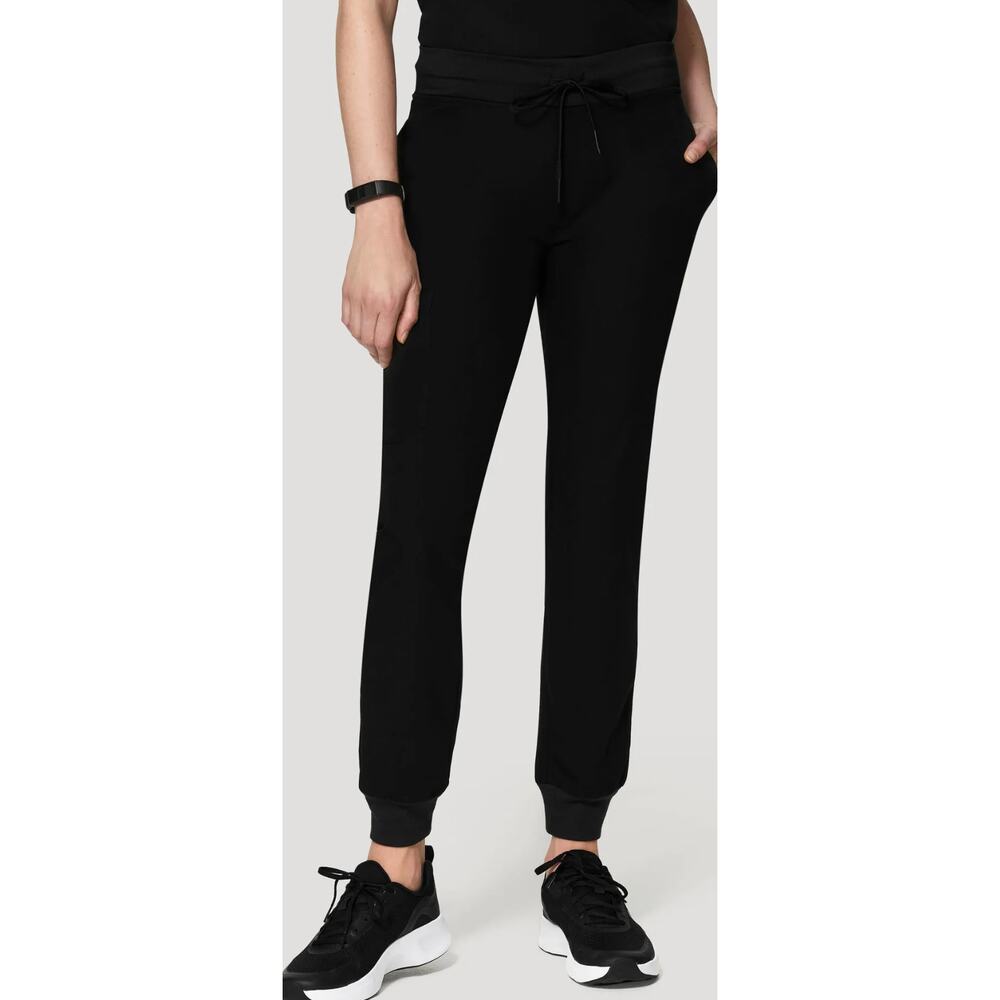 Mandala Women's Black One Pocket Top and High Waisted Joggers Set- - Size XS